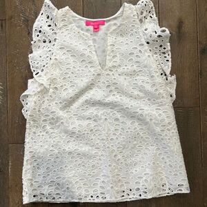 Lilly Pulitzer White Eyelet Blouse